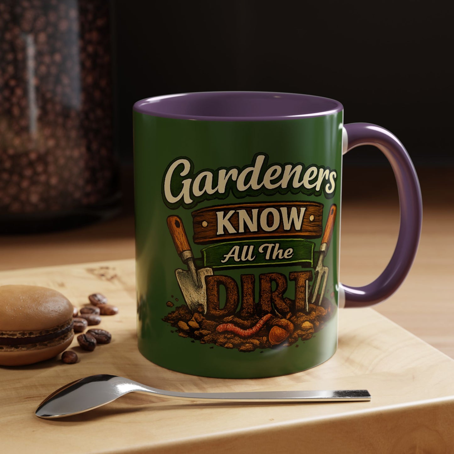 Gardener’s Know All the Dirt Accent Coffee Mug – Funny Gardening Coffee Cup (11/15oz)