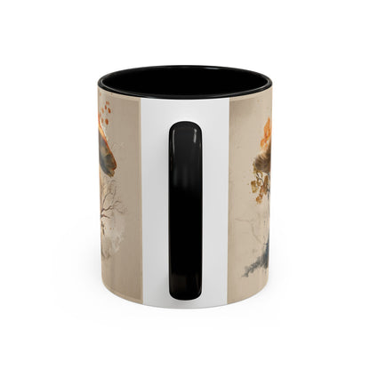 Mushroom Magic Accent Coffee Mug — 11/15oz Ceramic Cup with Woodland Fungi Design