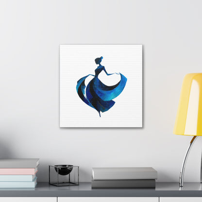 Dancing with the Water Series #2 -Elegant Silhouette Canvas Wall Art, Abstract Decor for Home, Gift for Women, Living Room Artwork, Dance Theme Decoration