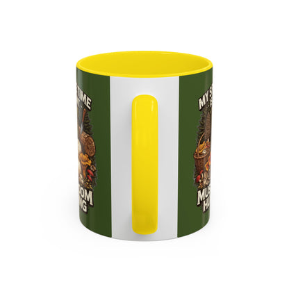 Mug - "My Spore Time Is Spent Mushroom Hunting" Accent Coffee Mug (11/15oz)