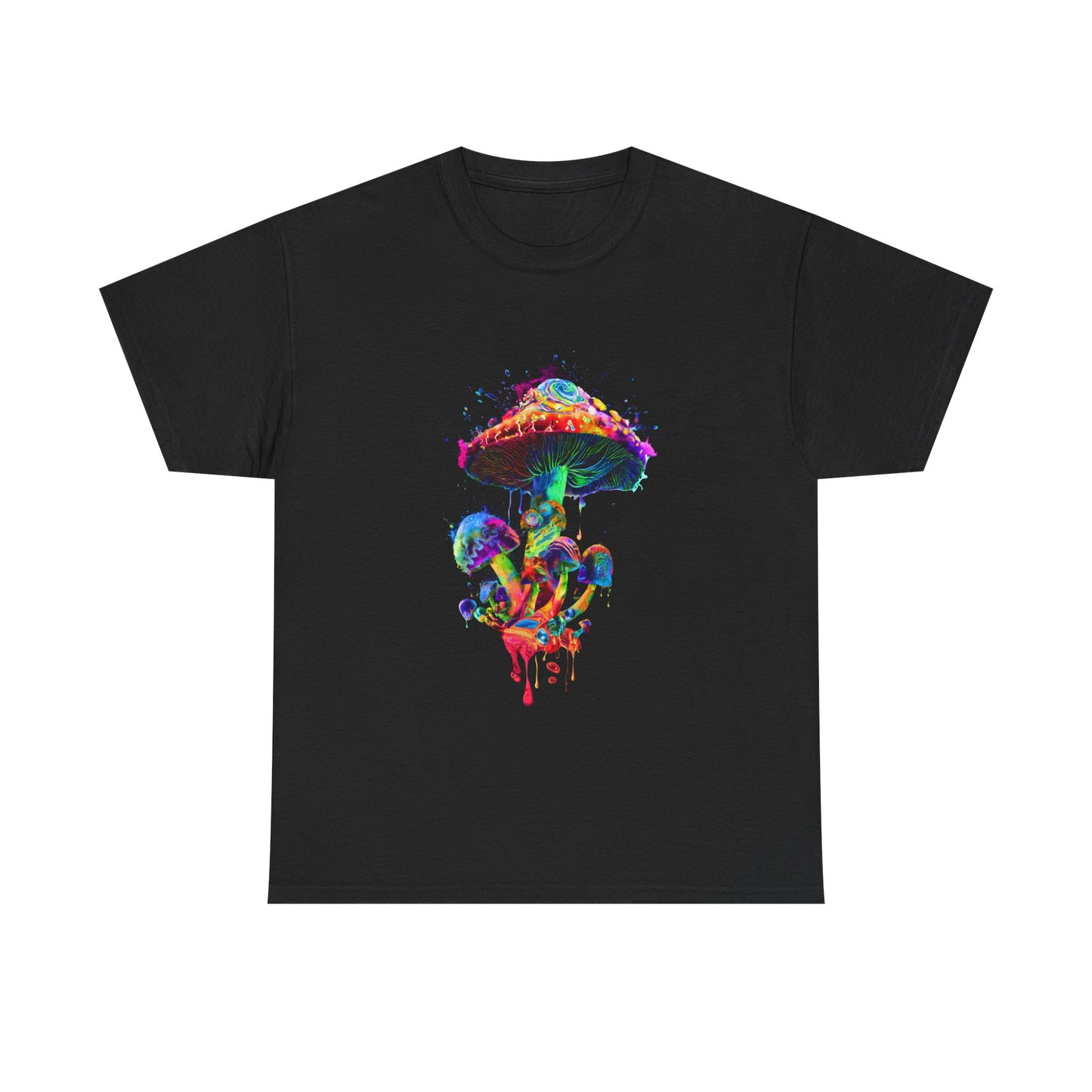 Tie Dye Psychedelic Mushroom 4  -Tee, Unisex Heavy Cotton T-Shirt, Vibrant Graphic Shirt, Perfect for Festivals, Eco-friendly Gift, Casual Wea